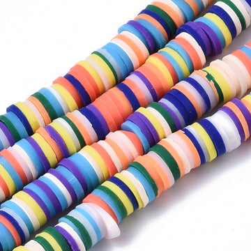 1 Strand, 6mm, Heishi Beads, Environmental Handmade Polymer Clay Beads, Disc/Flat Round  in Multi Shades